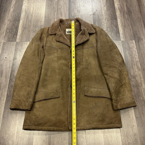 Vtg Kurland Suede Leather Brown Coat Fur Lined Ja… - image 5