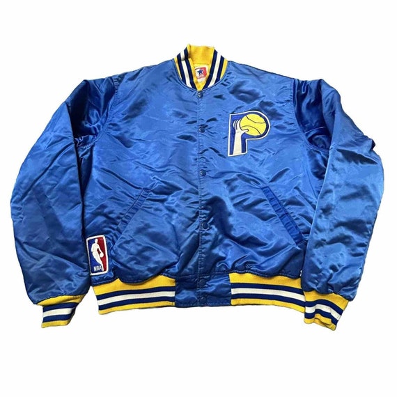 Vtg 80's Indiana Pacers Starter Satin Jacket Blue 