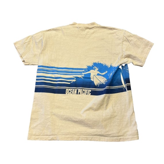 Vtg 80's Op Ocean Pacific Sunwear Tan Beige Blue … - image 2