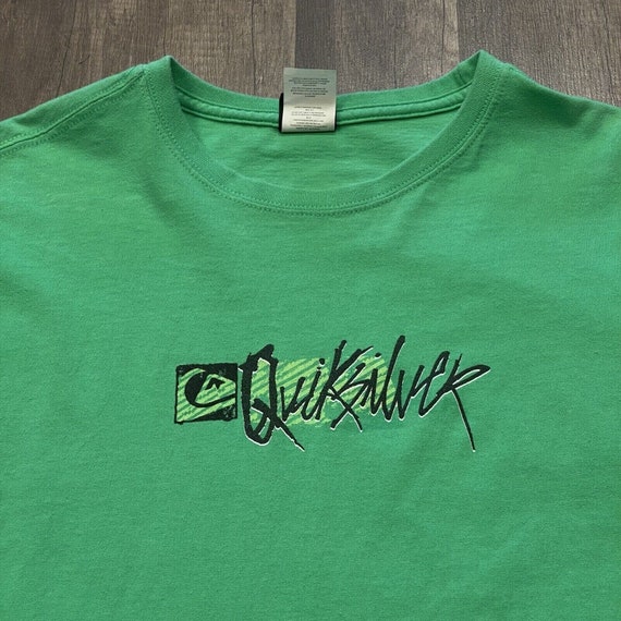 Y2k Quiksilver Surf Tee T-shirt Green Sz L Vtg Sp… - image 3