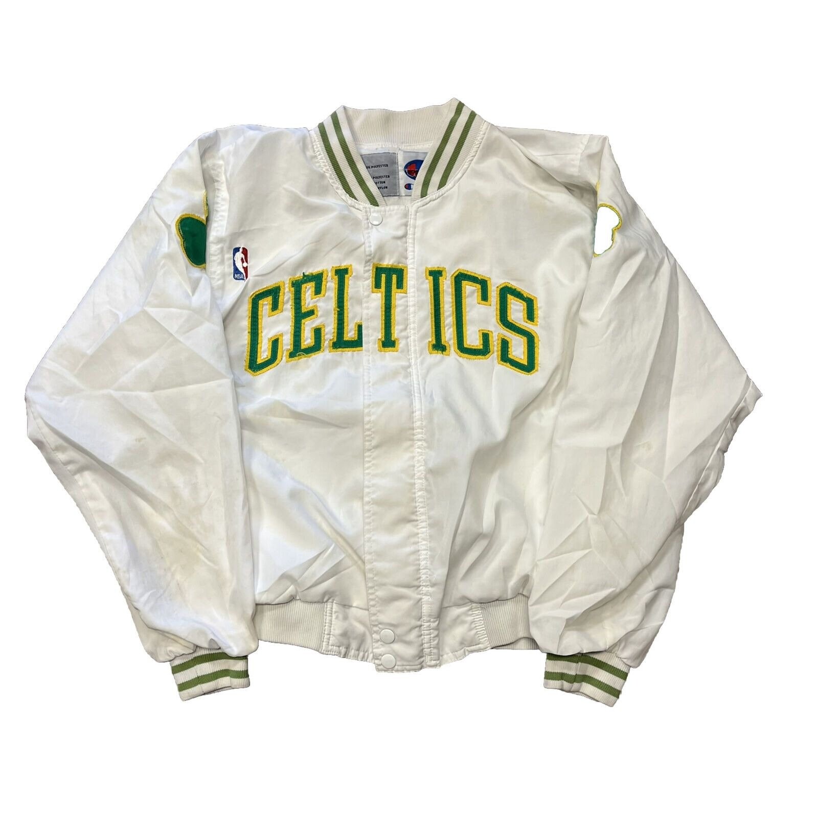Vintage Nutmeg BOSTON CELTICS LUCKY THE LEPRECHAUN Double Sided Gray Sweatshirt