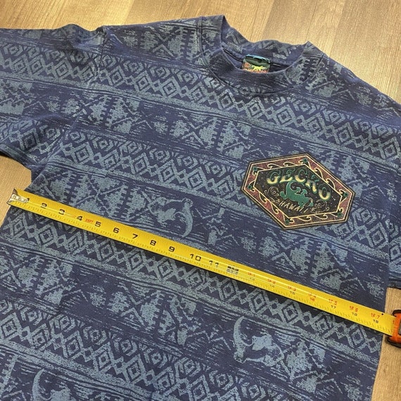 Vtg 90's Gecko Hawaii All Over Print Surf Shirt B… - image 5
