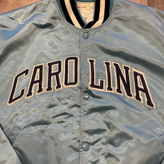 Vtg 80's Starter Unc North Carolina Blue Satin Bo… - image 3