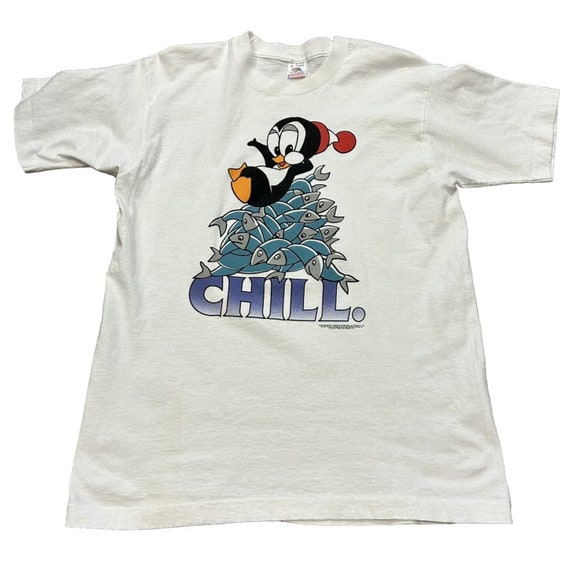 Vtg 1993 Chilly Willy Chill White Tee T-shirt Pen… - image 1