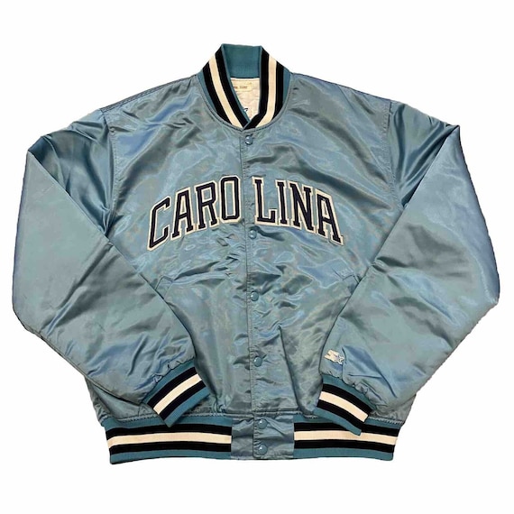 Vtg 80's Starter Unc North Carolina Blue Satin Bom