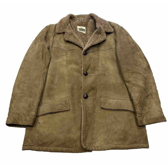 Vtg Kurland Suede Leather Brown Coat Fur Lined Ja… - image 1