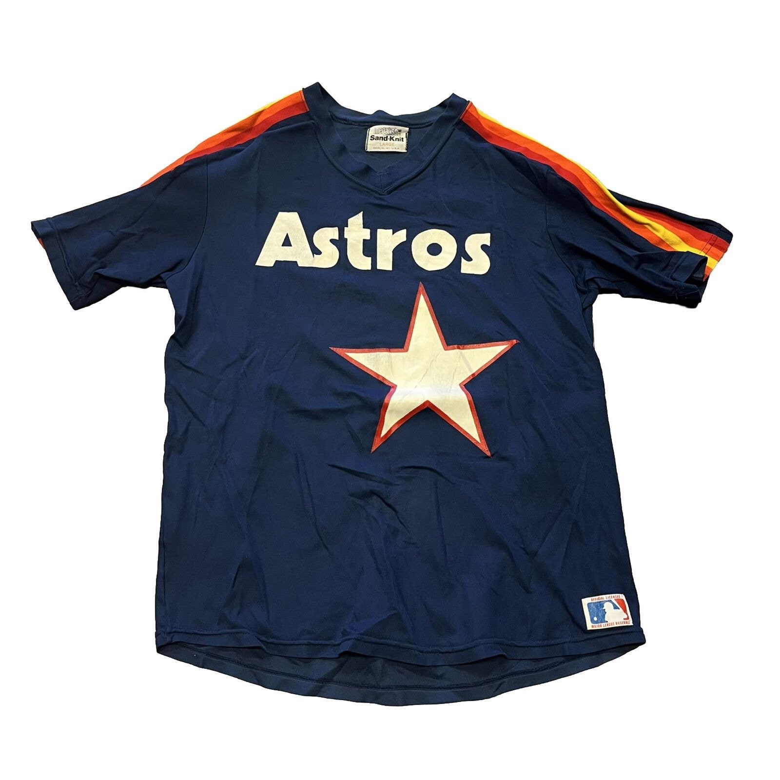 Pro Knit, Shirts, Vtg 7s Pro Knit Houston Astros Baseball Jersey