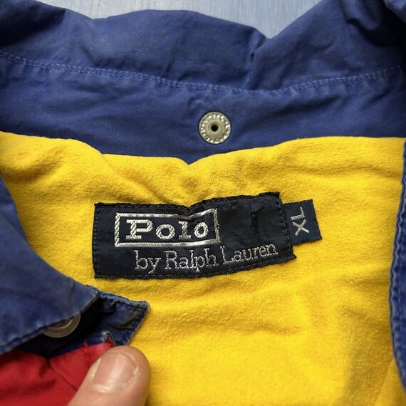 Vtg Polo Ralph Lauren Uni Shield Color Block Red … - image 3