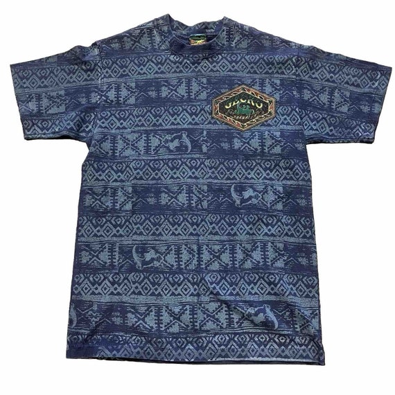 Vtg 90's Gecko Hawaii All Over Print Surf Shirt B… - image 1