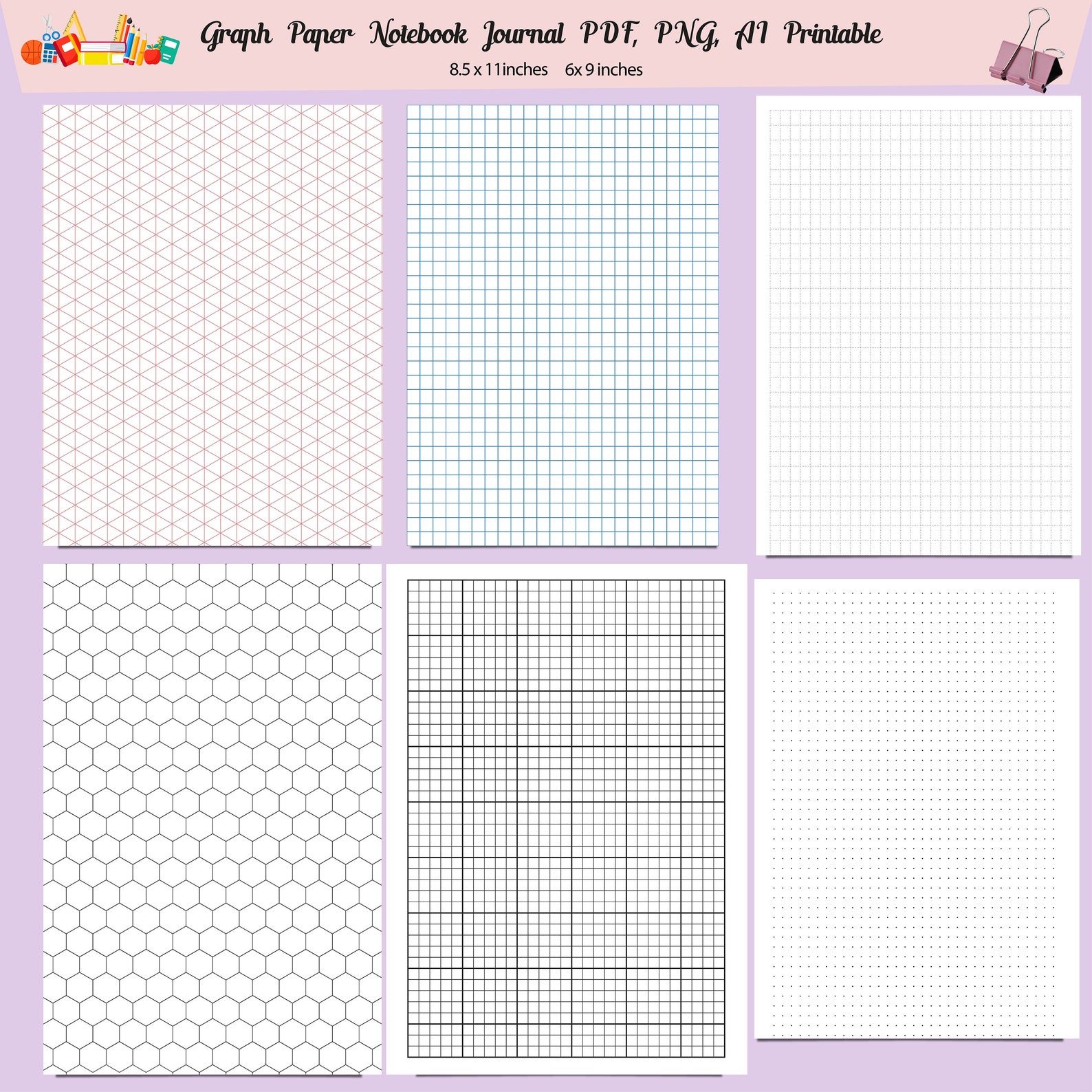 Printable Graph Paper PDF, PNG, AI. Hexagonal Graph Paper, Isometric