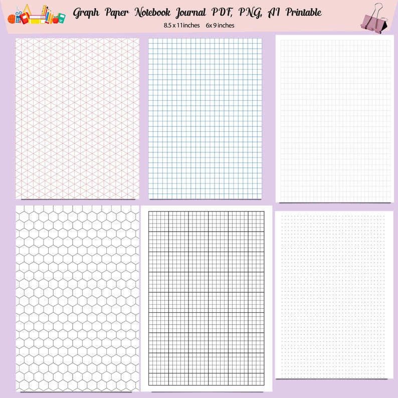 Printable Graph Paper PDF, PNG, AI. Hexagonal Graph Paper, Isometric Graph, Dot Grid Paper