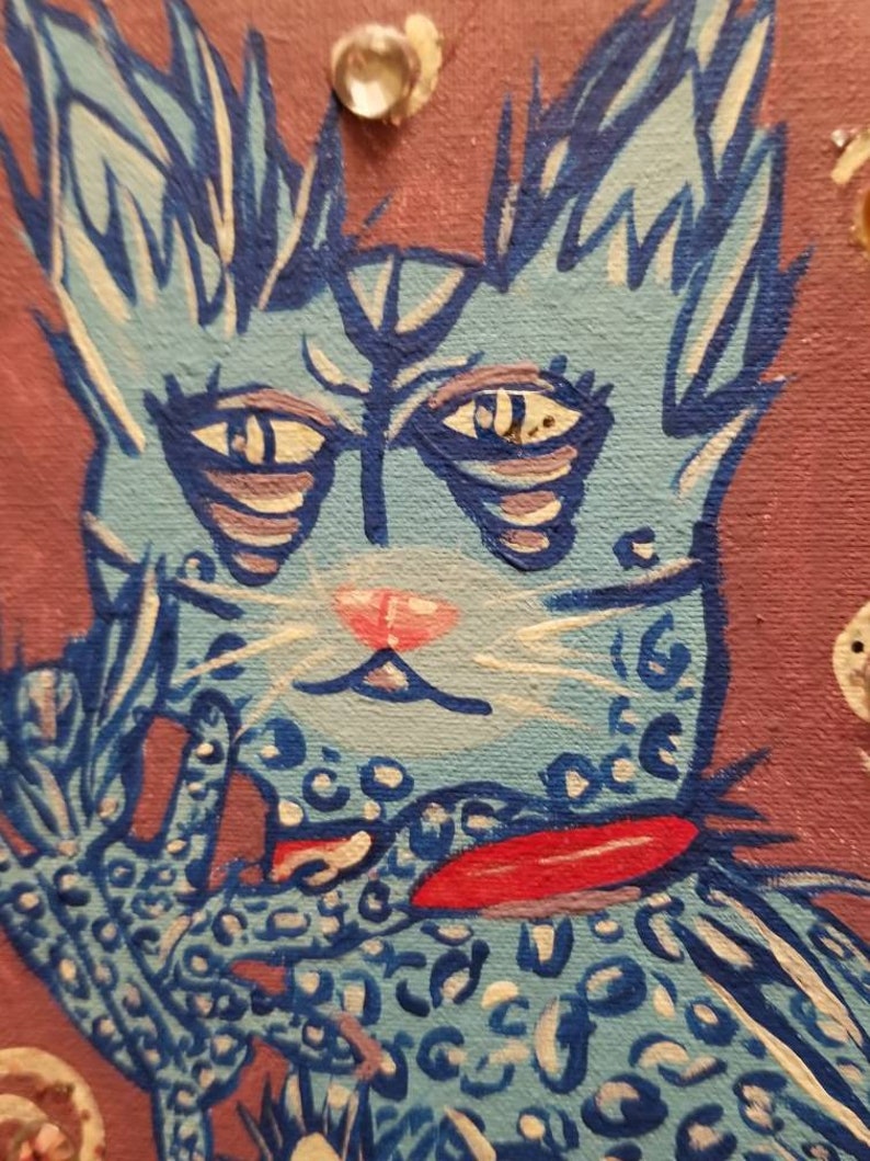 Tired blue mama cat