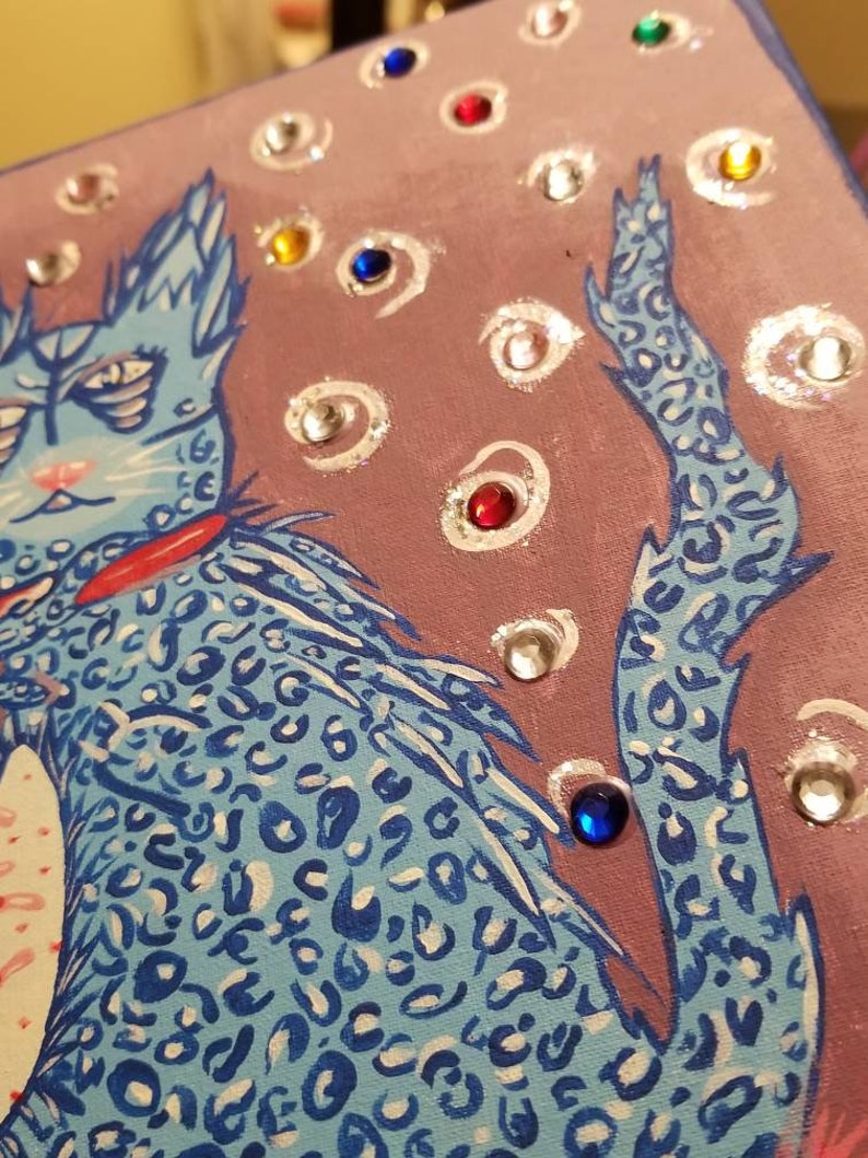 Tired blue mama cat