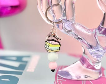 Boho Book Stack Keychain