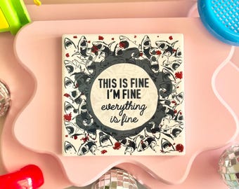 It's Fine Sharks Ceramic Coaster