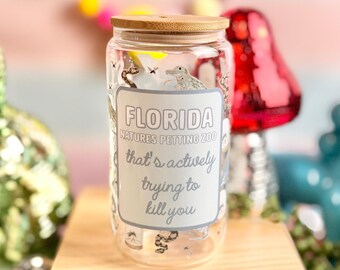 Florida Petting Zoo Glass Can