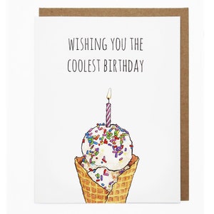Biglietto di buon compleanno, Biglietto gelato, Biglietto per lui, Biglietto per lei, Confettini di compleanno, Biglietto d'auguri carino - Ti auguro il compleanno più bello