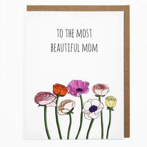 Carte de fête des mères, carte de fête des mamans, carte pour maman, carte d'amour, carte de fête, carte de fleur, carte de voeux calembour - à la plus belle des mamans
