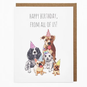 Carte Joyeux anniversaire, Carte pour lui, Carte Bulldog Français, Chiens, Carte de groupe, Gang d’anniversaire, Carte de vœux mignonne - Joyeux anniversaire, De nous tous