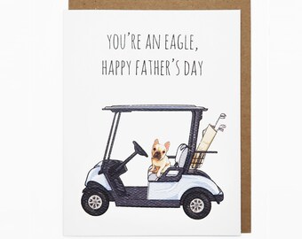 Father's Day Card, Golf Card, Card for Him, Love Card, Celebration Card, Popcorn Card, Circus Card, Pun Greeting Card - You're An Eagle