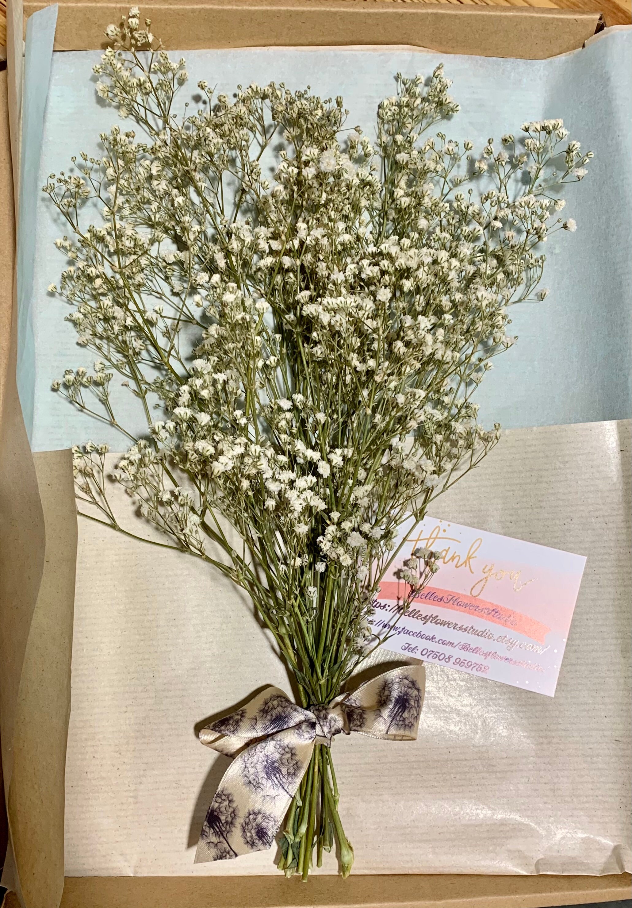 Letterbox dried gypsophila bouquet preserved gypsophila 12 Etsy