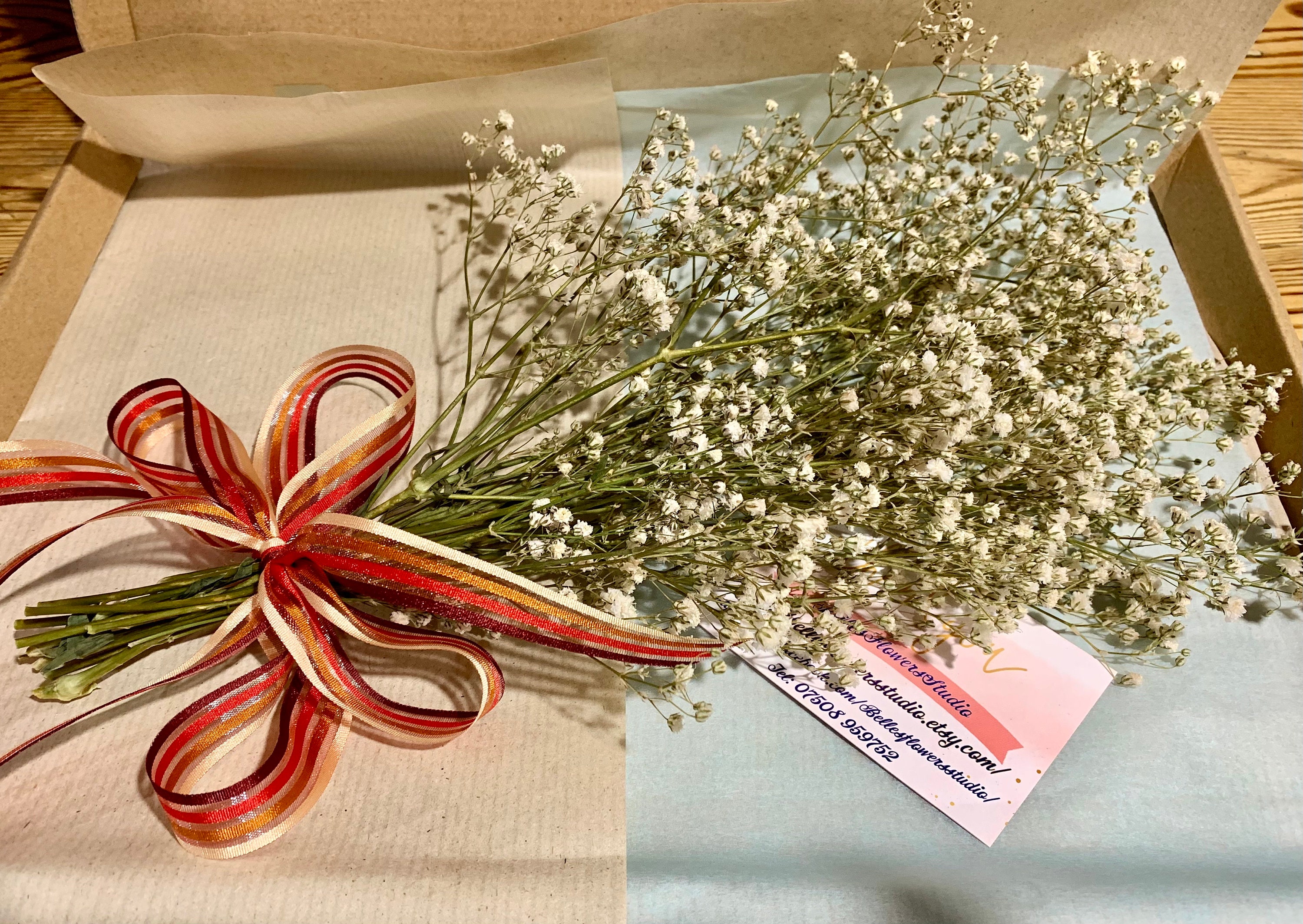 Letterbox dried gypsophila bouquet preserved gypsophila 12 Etsy