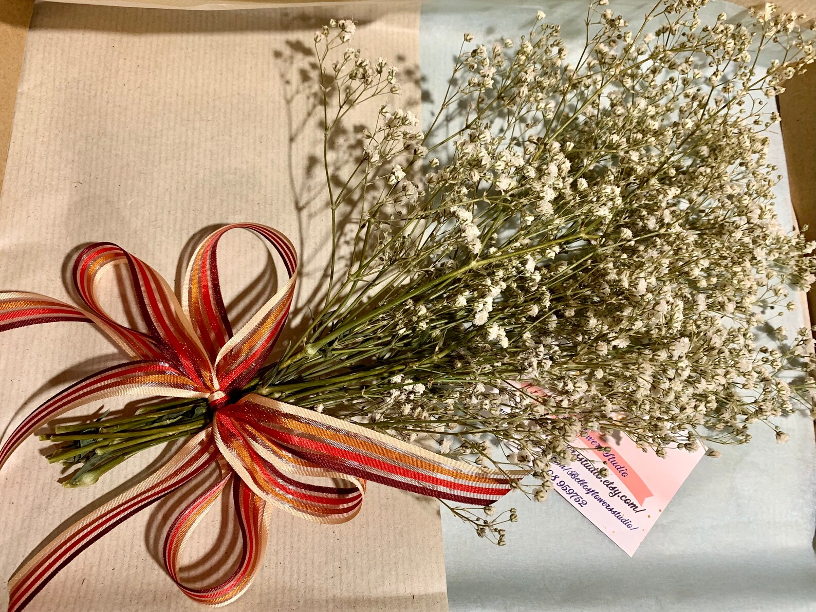 Letterbox dried gypsophila bouquet preserved gypsophila 12 Etsy