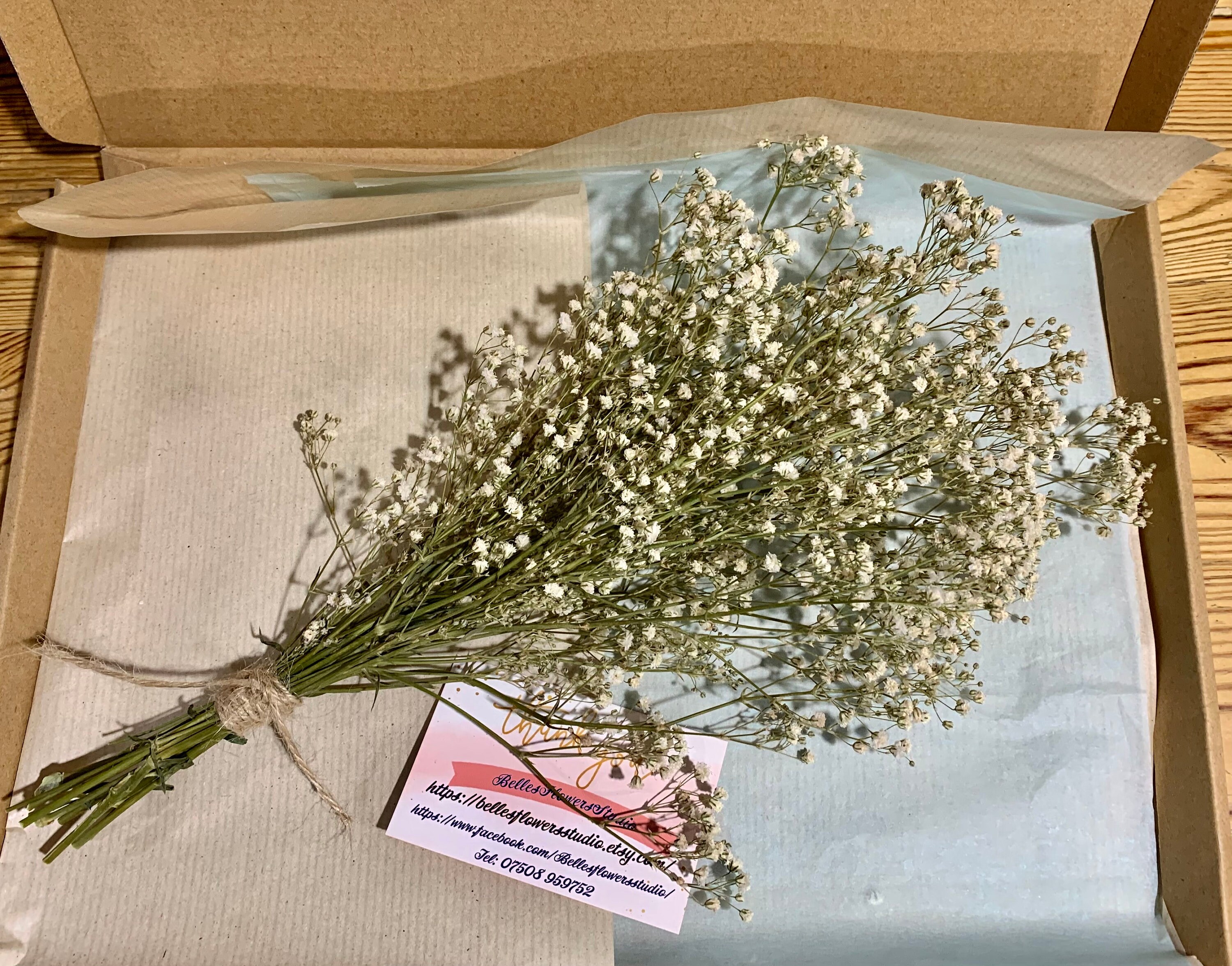 Letterbox dried gypsophila bouquet preserved gypsophila 12 Etsy