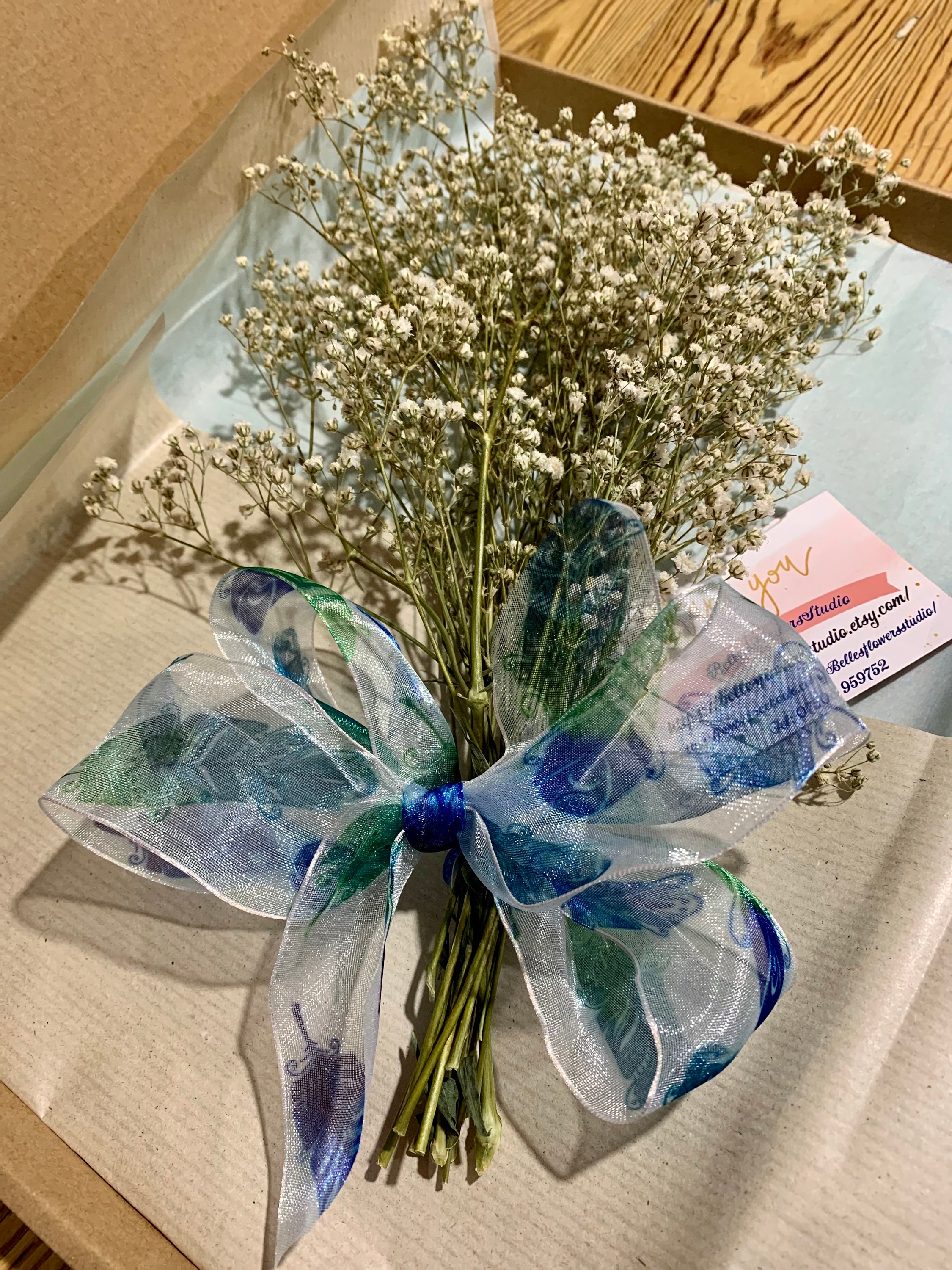 Letterbox dried gypsophila bouquet preserved gypsophila 12 Etsy