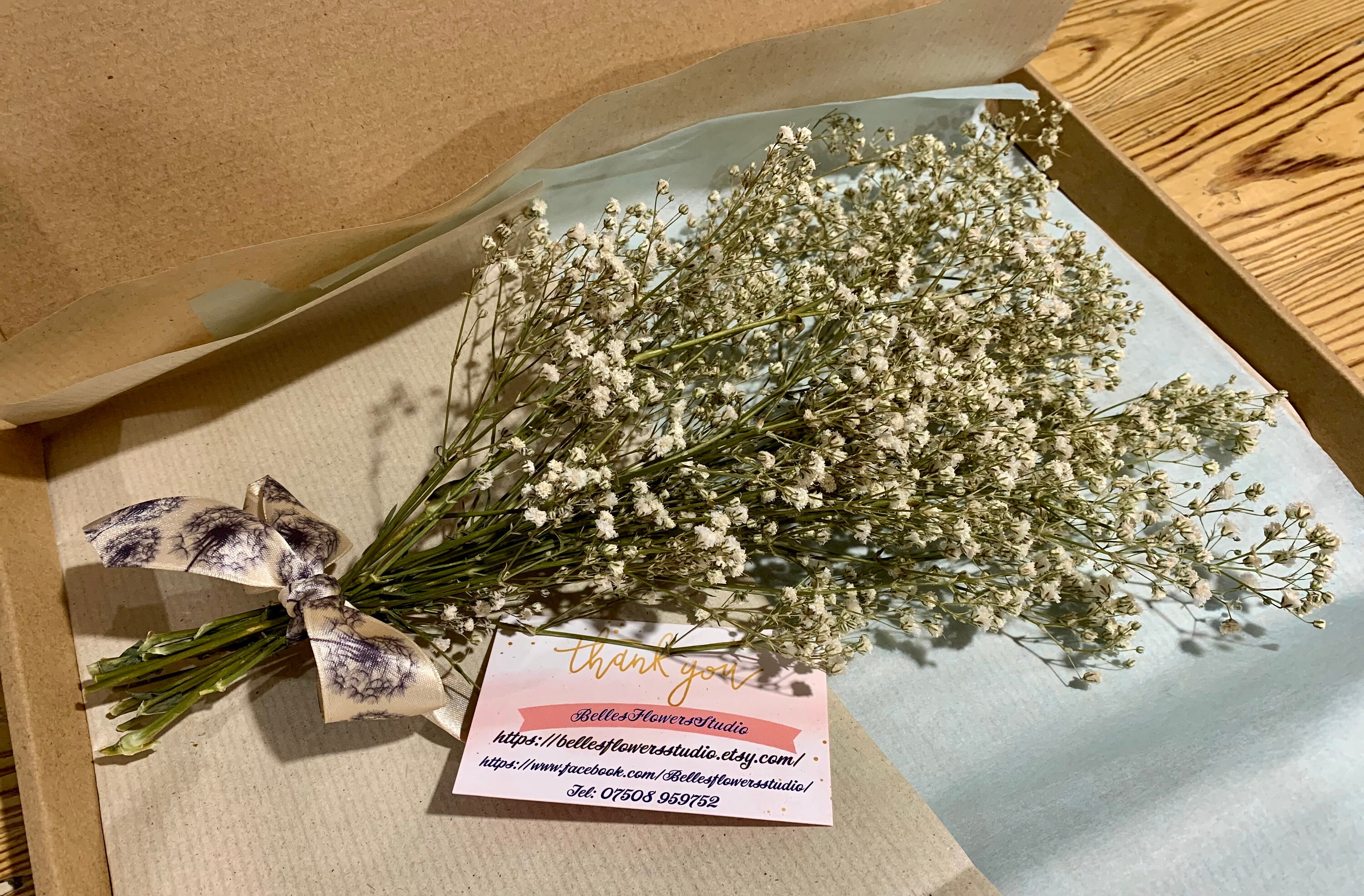 Letterbox dried gypsophila bouquet preserved gypsophila 12 Etsy