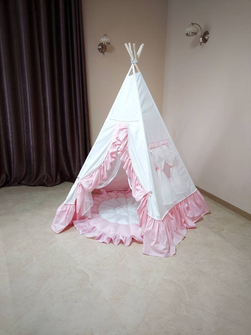 Large Boho Teepee for Girls Pink Tent for Baby Girl Big Size and