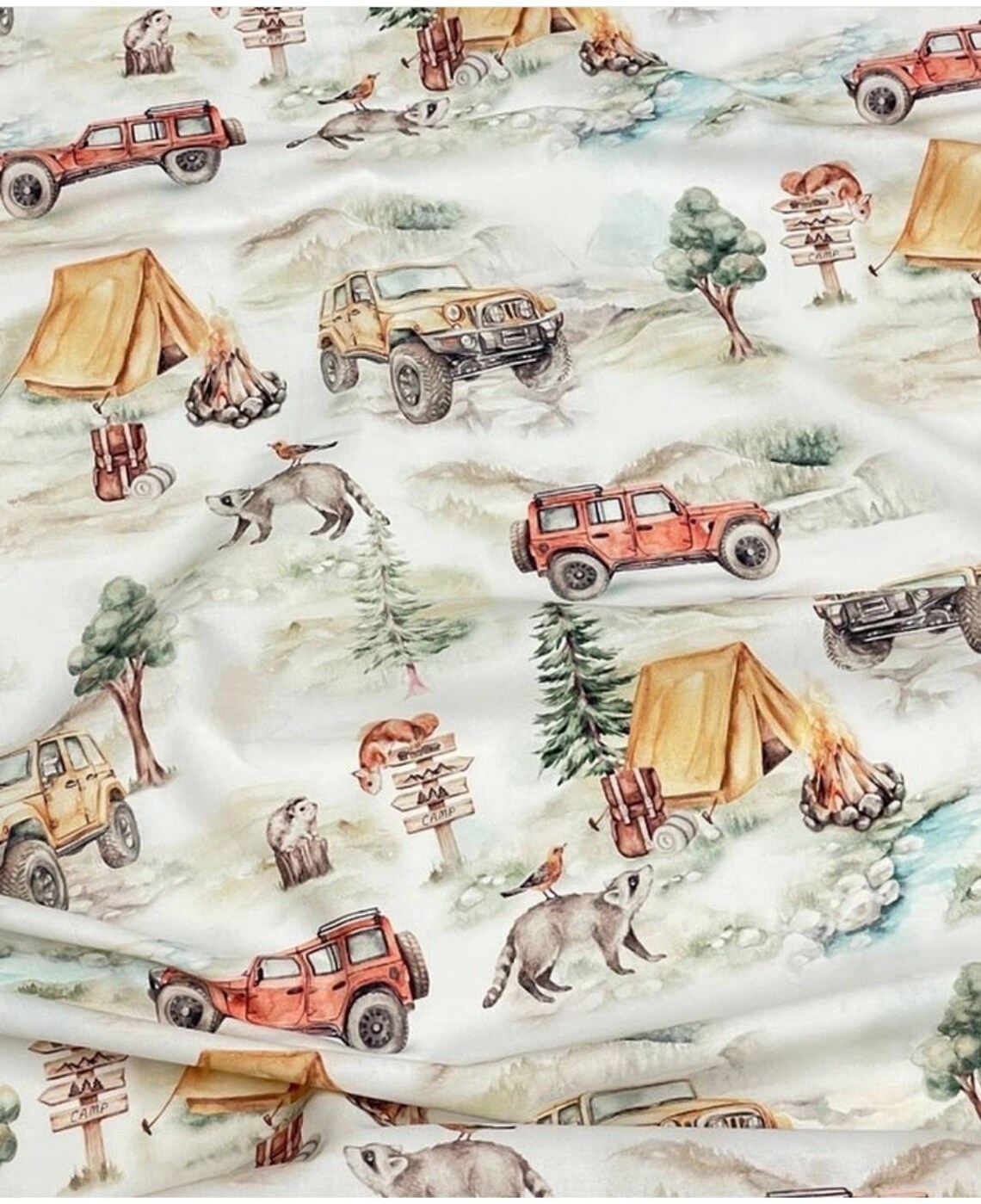 Woodland Fabric Jeep Cotton Fabric Premium Cotton Fabric Etsy
