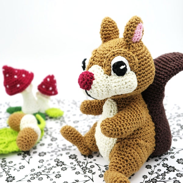 Amigurumi Anleitung Häkeln Eichhörnchen Pilz