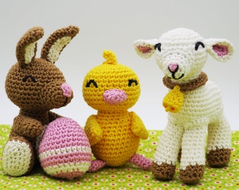 Crochet Easter Crochet Pattern Amigurumi Bunny Chick Lamb Easter Egg