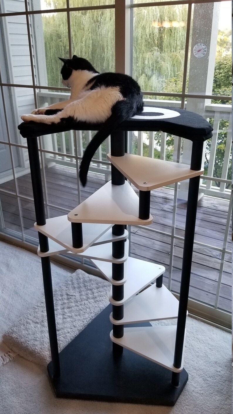 Cat Tree 9 Step Spiral Cat Ladder Cat Stairs with Cat Perch Etsy