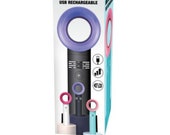 Mini Bladeless Electric Hand Fan - USB Powered Handheld Cooler Battery Stand Desk Air Cooling Standing Home Office Cable Rechargeable UK