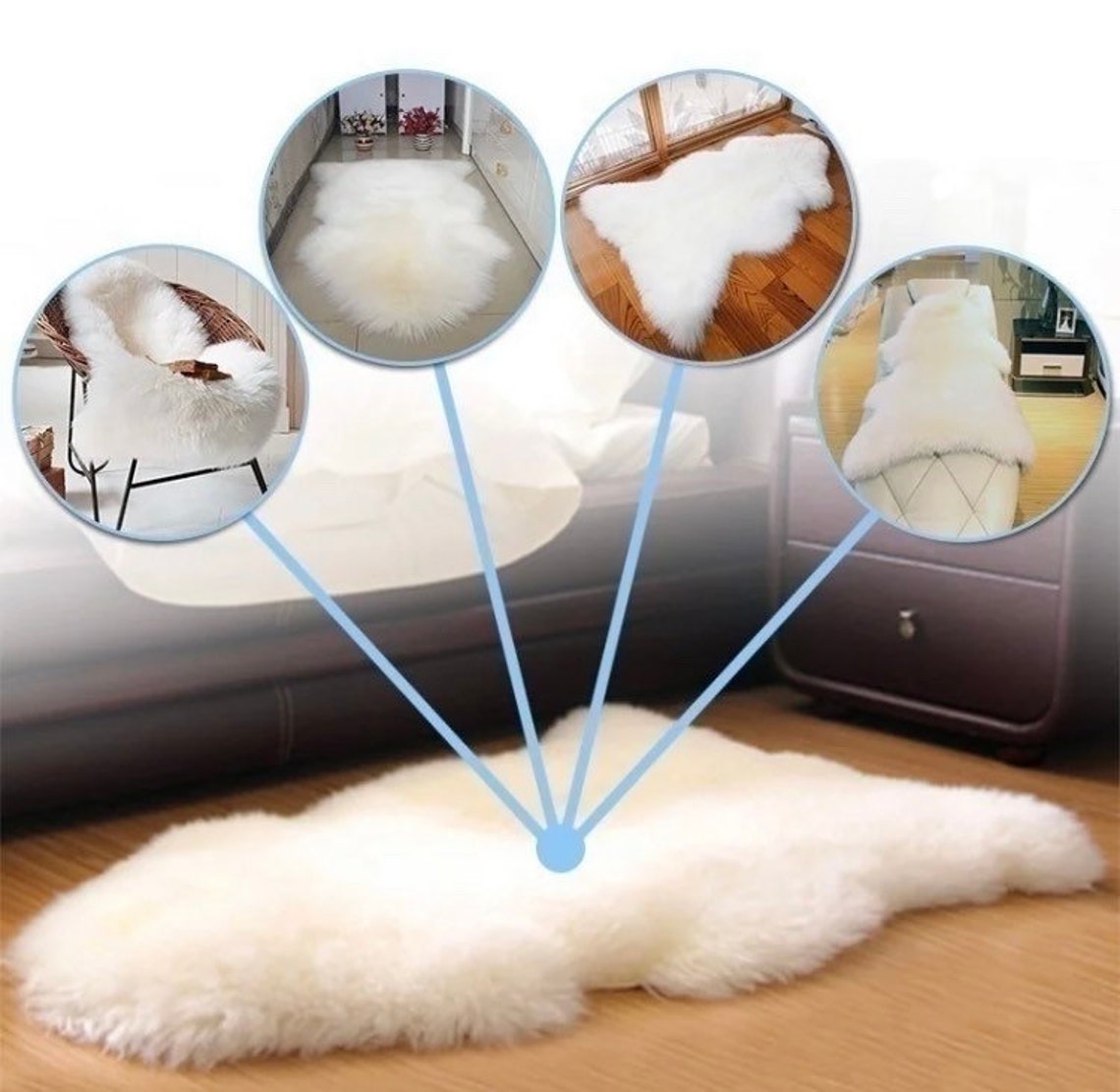 Beautiful Faux Fur Decor Floor Mat Blanket Couch Rug Etsy