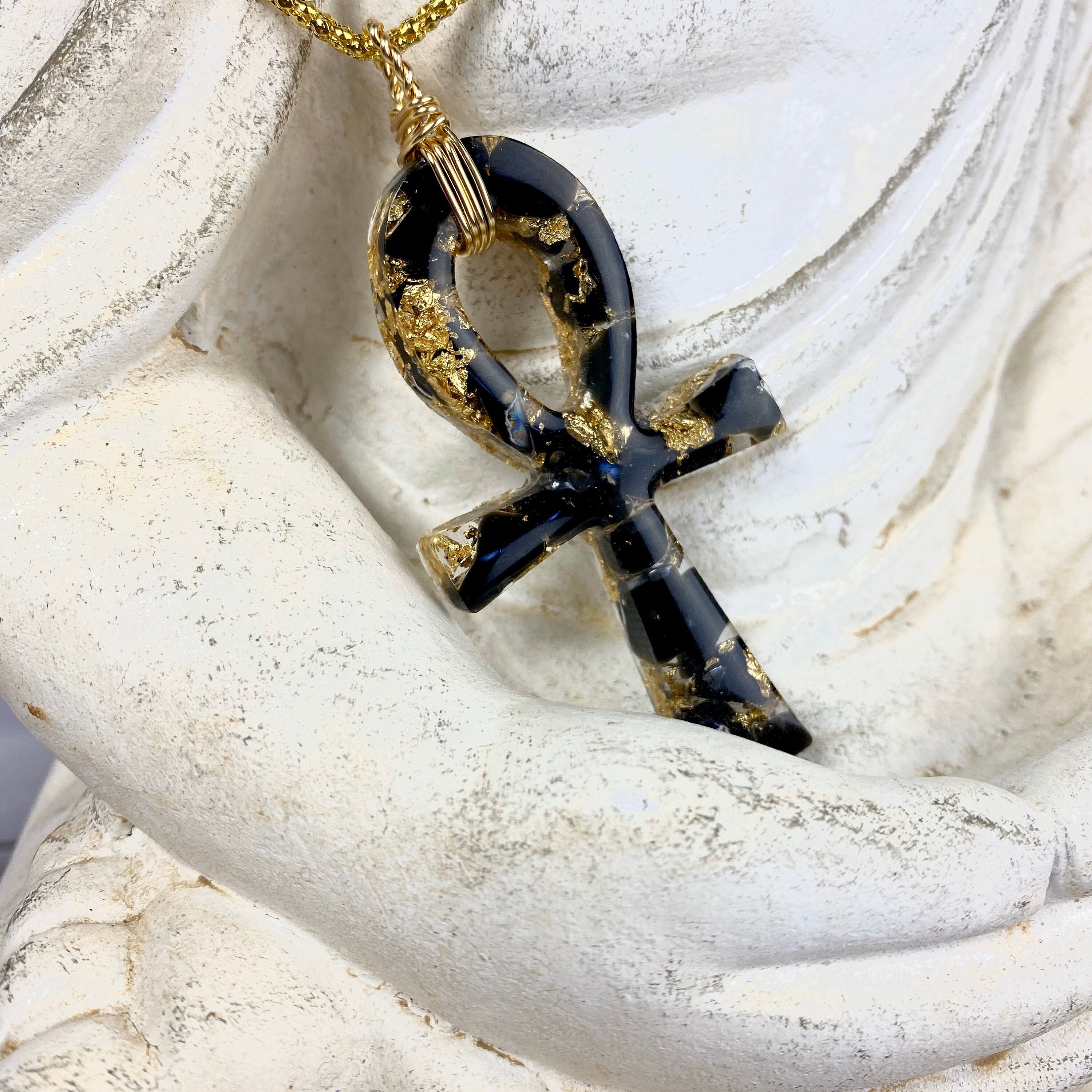 Black Obsidian Ankh Pendant Etsy Ireland
