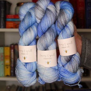 IN STOCK Light Blue Hand dyed yarn | OOAK Colorway