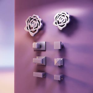 Miniature Modern Furniture Handle STL 1:12 Scale Dollhouse Hardware