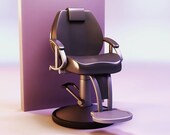 Miniature Salon Chair STL Dollhouse 1:12 Scale 3D Print File Barber Shop Furniture