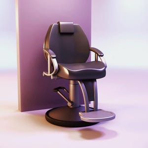 Miniature Salon Chair STL Dollhouse 1:12 Scale 3D Print File Barber Shop Furniture