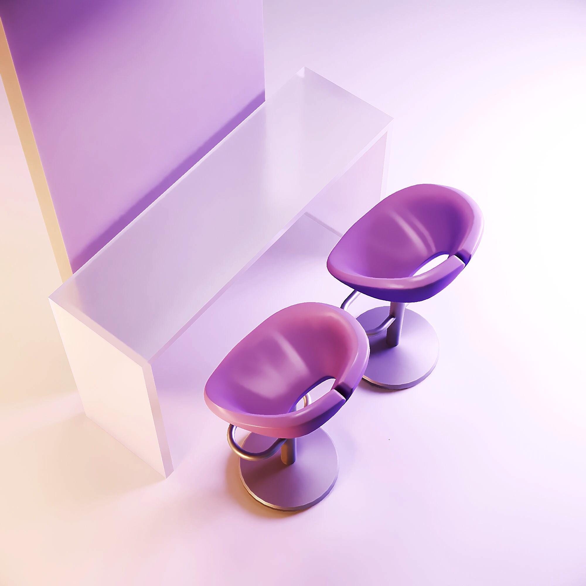 Miniature Bar Counter and Chair STL, Dollhouse Furniture 3D Print Files ...