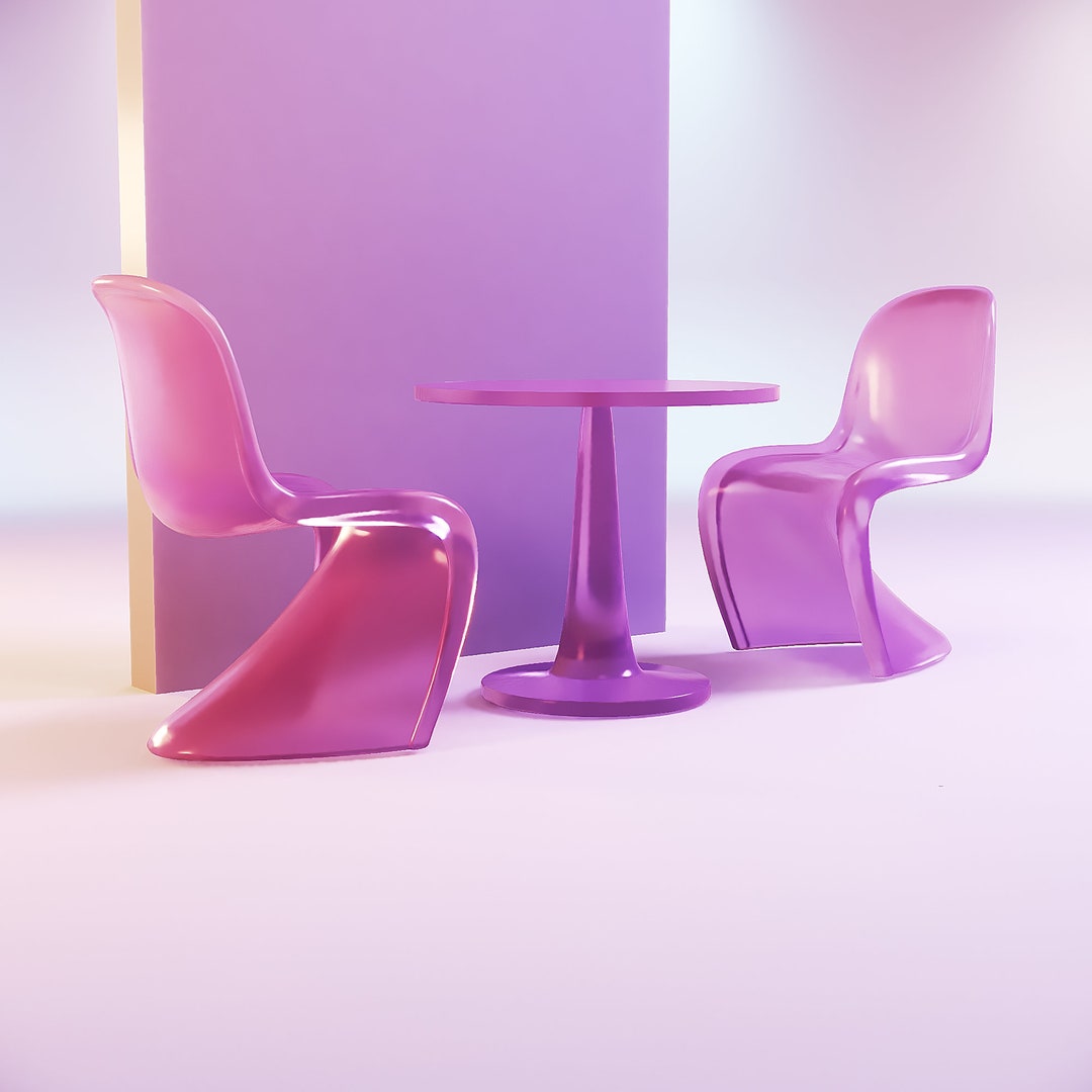 Barbie Ghost Chair and Table 3d Printed Stl Files, Gabby Dollhouse Toy