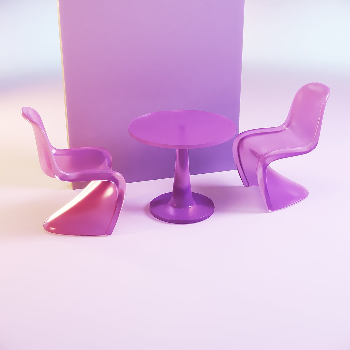Barbie Ghost Chair and Table 3d Printed Stl Files, Gabby Dollhouse Toy