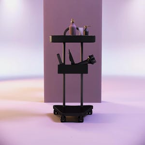 Miniaturowy wózek do salonu fryzjerskiego STL, skala 1:12, domek dla lalek