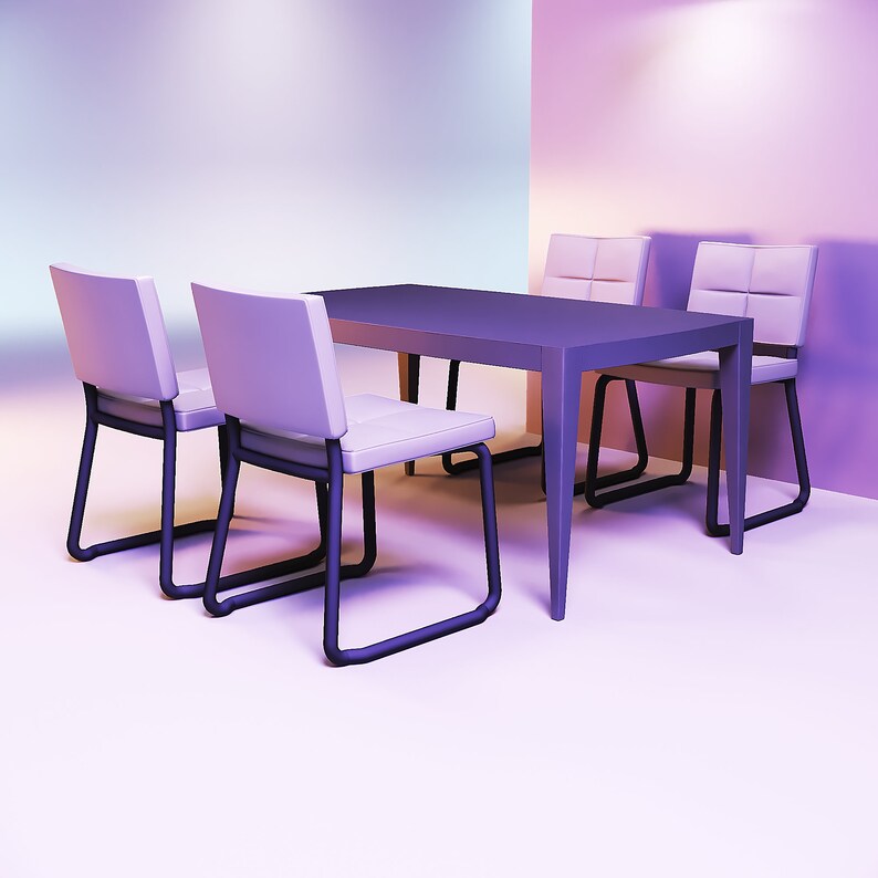 Barbie Table and Chairs 3d Printed Stl Files Princess Doll - Etsy