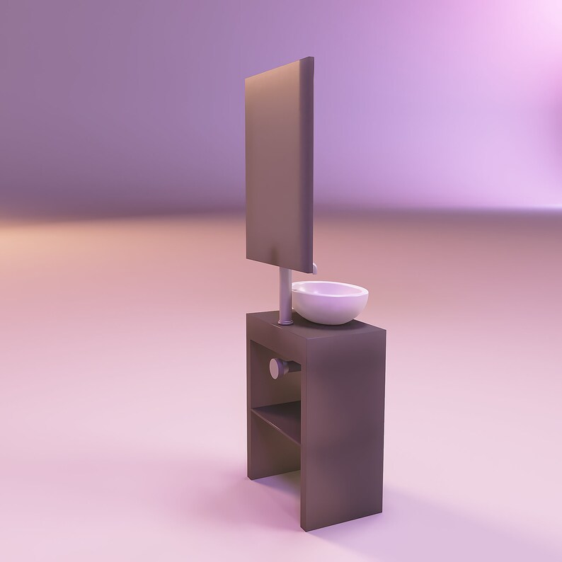 Miniature Dollhouse Furniture Sink Mirror Mixer Etsy