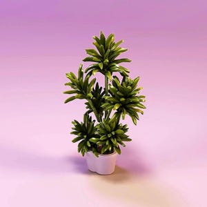 Miniature Flower Plant in Pot STL 1:12 Scale Dollhouse Decor