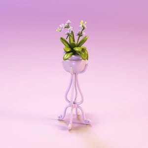 ミニチュア鉢植え蘭 STL 1:12スケール ドールハウス用花植物アクセサリー